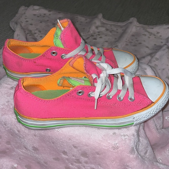 Vintage Converse low tops neon tricolor double tongue from 2007. - Picture 10 of 10